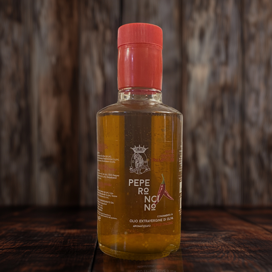 Extra virgin olive oil infused with Chili Pepper